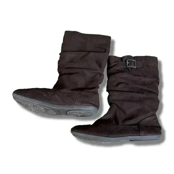 Journee Collection by Rampage Girls' Brown Slouchy Mid-Calf Boots Size 4M - Picture 3 of 5